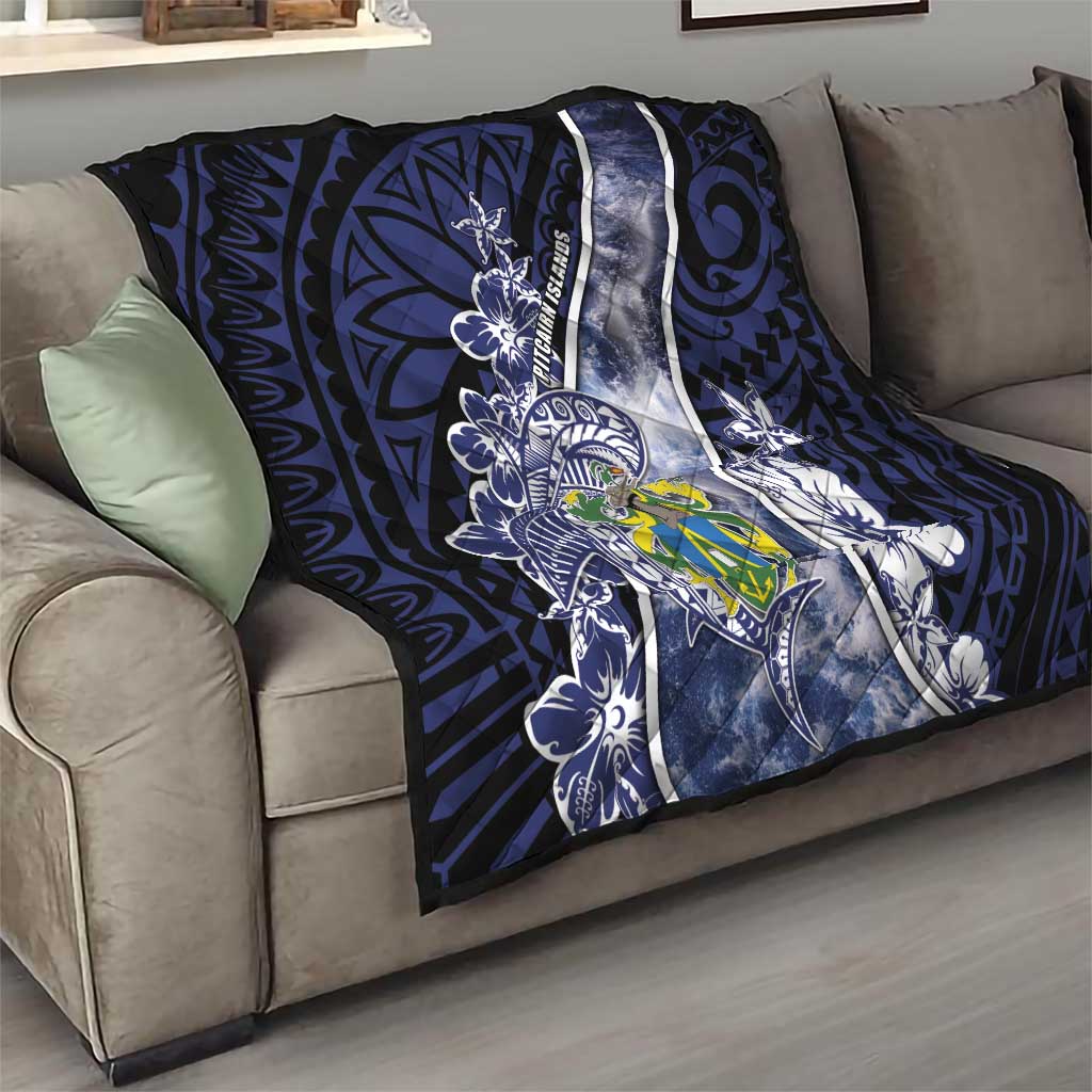 Pitcairn Islands Quilt Coat Of Arms Waves Style