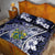 Pitcairn Islands Quilt Bed Set Coat Of Arms Waves Style