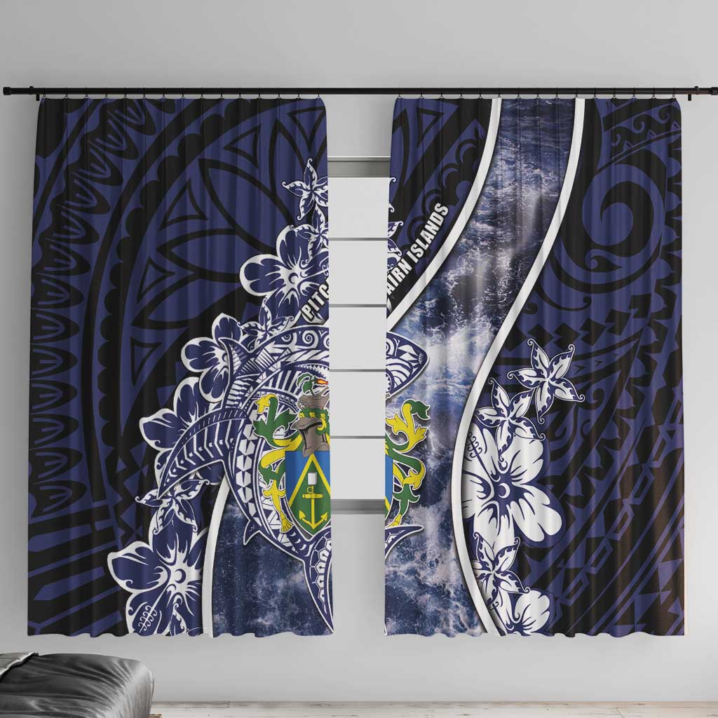 Pitcairn Islands Window Curtain Coat Of Arms Waves Style
