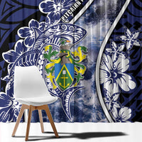 Pitcairn Islands Window Curtain Coat Of Arms Waves Style