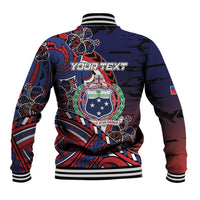Personalised Samoa Wrestling Baseball Jacket Polynesian Warrior Funny Style - Polynesian Pride