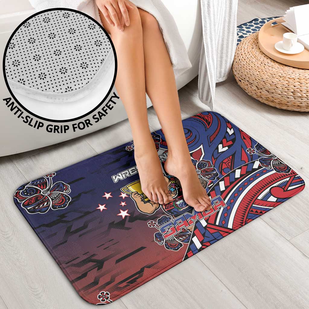 Samoa Wrestling Bathroom Set Polynesian Warrior Funny Style - Polynesian Pride