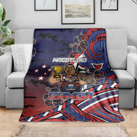 Samoa Wrestling Blanket Polynesian Warrior Funny Style - Polynesian Pride
