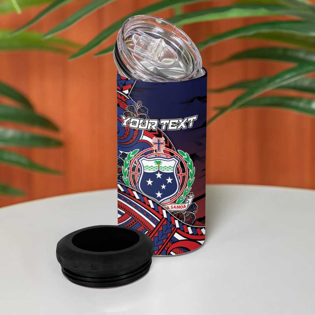 Personalised Samoa Wrestling 4 in 1 Can Cooler Tumbler Polynesian Warrior Funny Style - Polynesian Pride