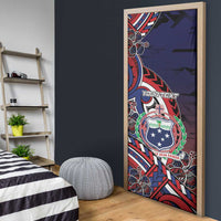 Personalised Samoa Wrestling Door Cover Polynesian Warrior Funny Style - Polynesian Pride