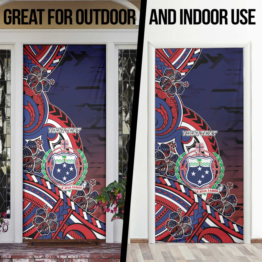 Personalised Samoa Wrestling Door Cover Polynesian Warrior Funny Style - Polynesian Pride