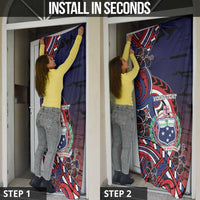 Personalised Samoa Wrestling Door Cover Polynesian Warrior Funny Style - Polynesian Pride