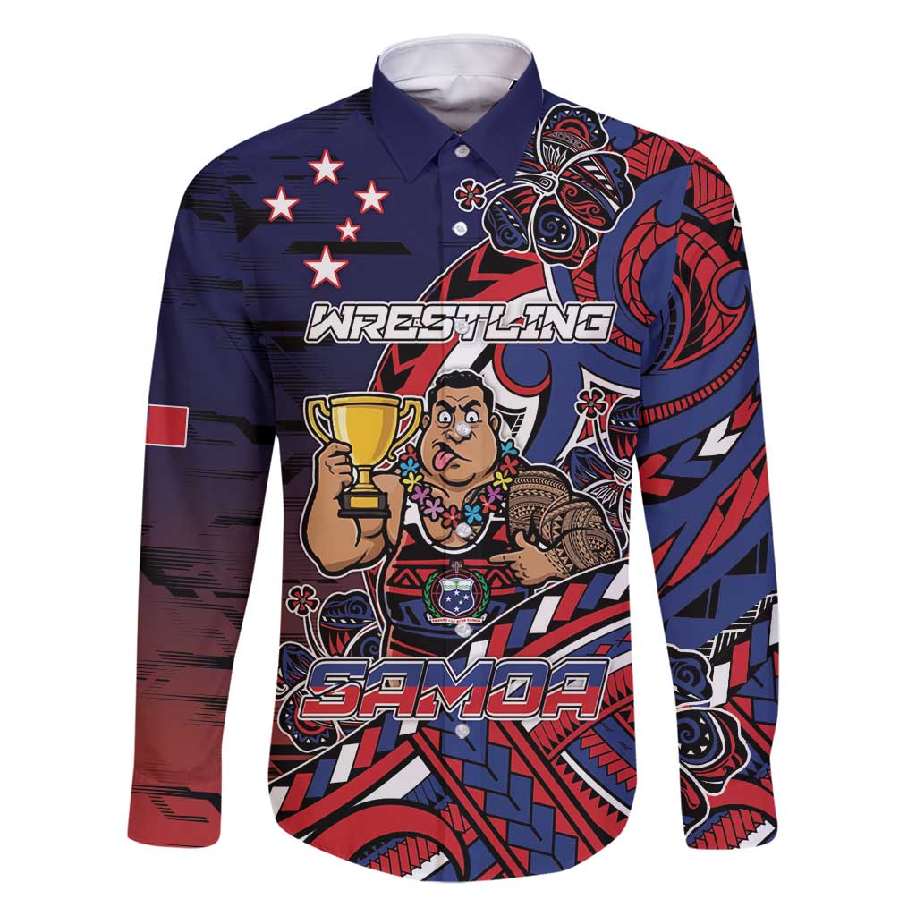 Personalised Samoa Wrestling Family Matching Long Sleeve Bodycon Dress and Hawaiian Shirt Polynesian Warrior Funny Style - Polynesian Pride