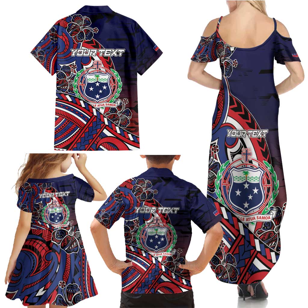 Personalised Samoa Wrestling Family Matching Summer Maxi Dress and Hawaiian Shirt Polynesian Warrior Funny Style - Polynesian Pride