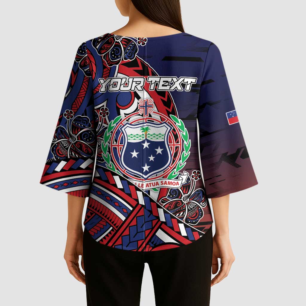 Personalised Samoa Wrestling Kimono Sleeve Blouse Polynesian Warrior Funny Style - Polynesian Pride