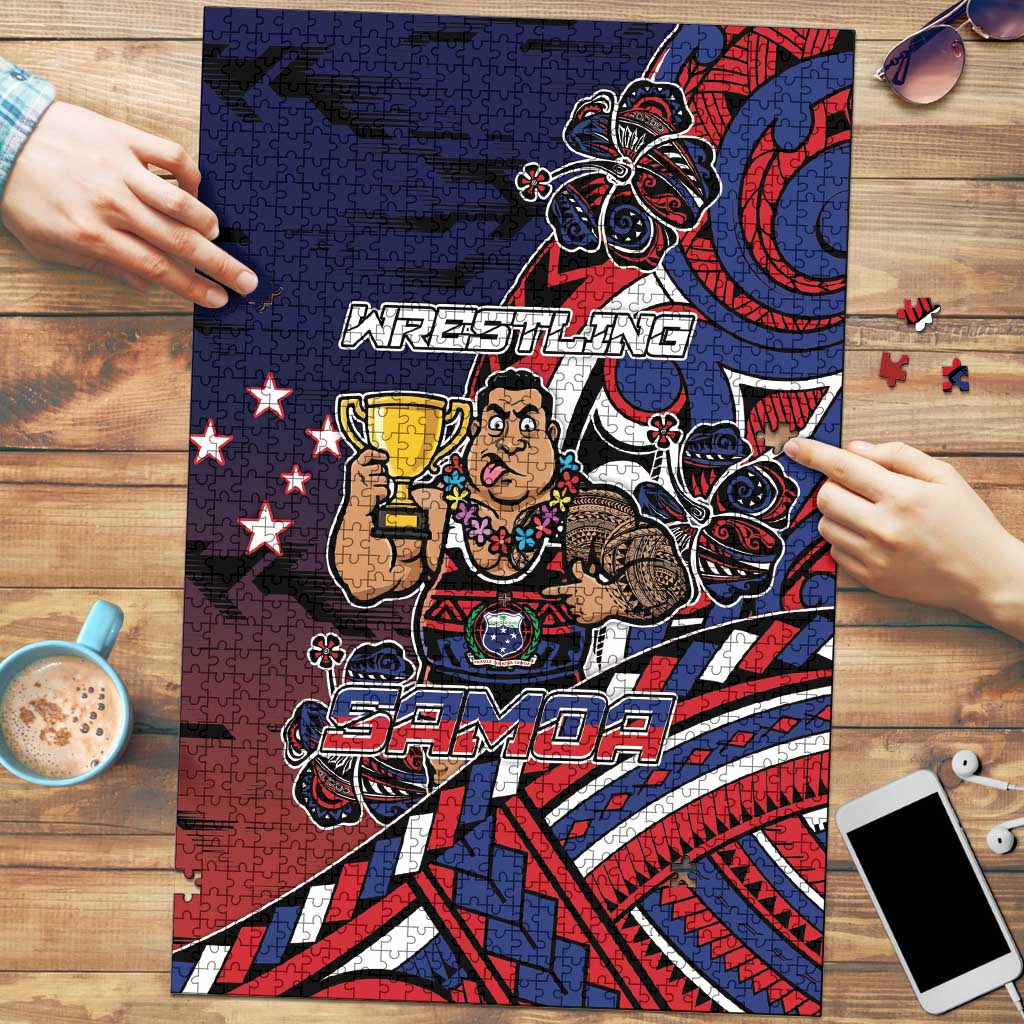 Samoa Wrestling Puzzle Polynesian Warrior Funny Style - Polynesian Pride