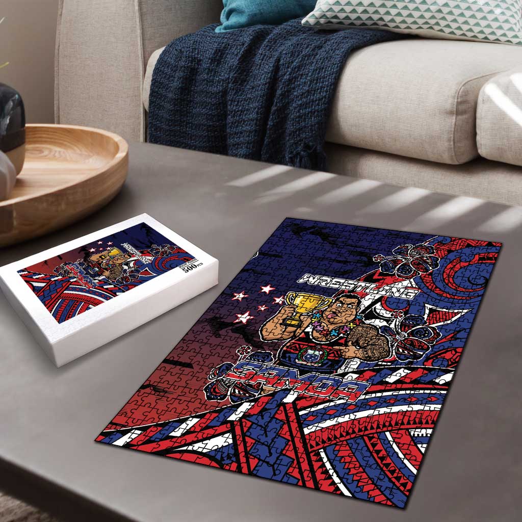 Samoa Wrestling Puzzle Polynesian Warrior Funny Style - Polynesian Pride