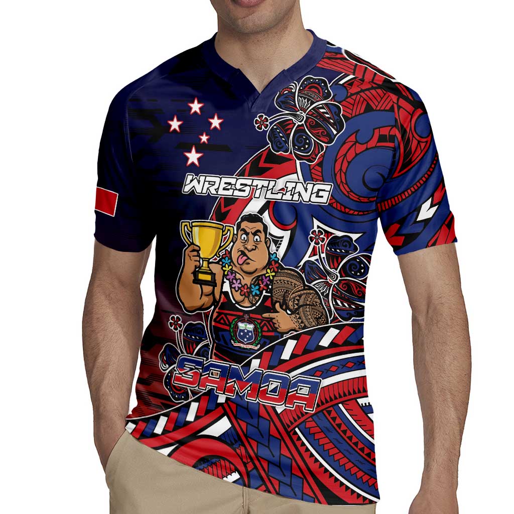 Personalised Samoa Wrestling Rugby Jersey Polynesian Warrior Funny Style - Polynesian Pride