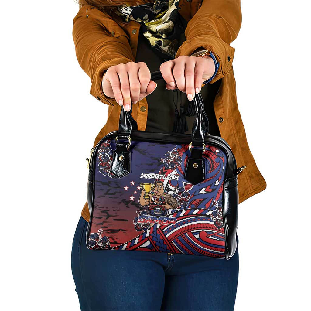 Samoa Wrestling Shoulder Handbag Polynesian Warrior Funny Style DT05 One Size Navy - Polynesian Pride