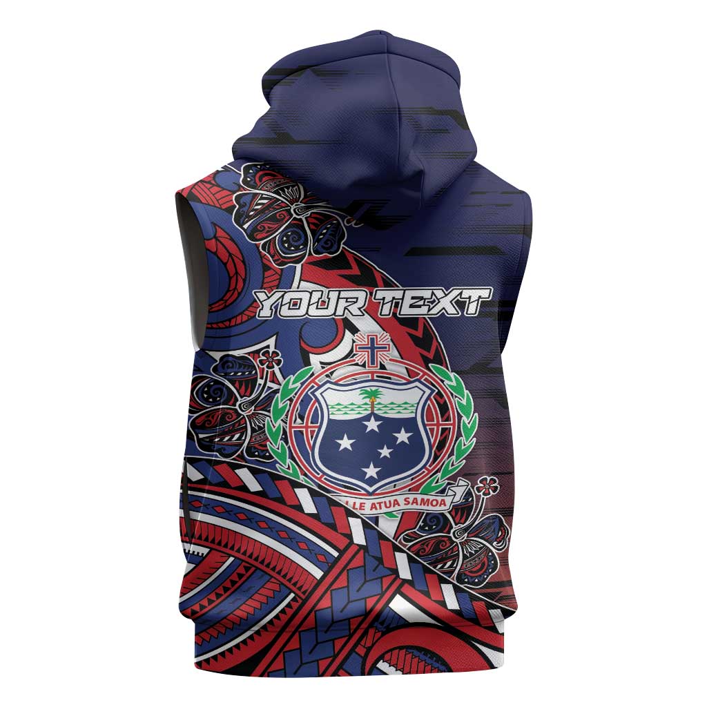 Personalised Samoa Wrestling Sleeveless Hoodie Polynesian Warrior Funny Style - Polynesian Pride
