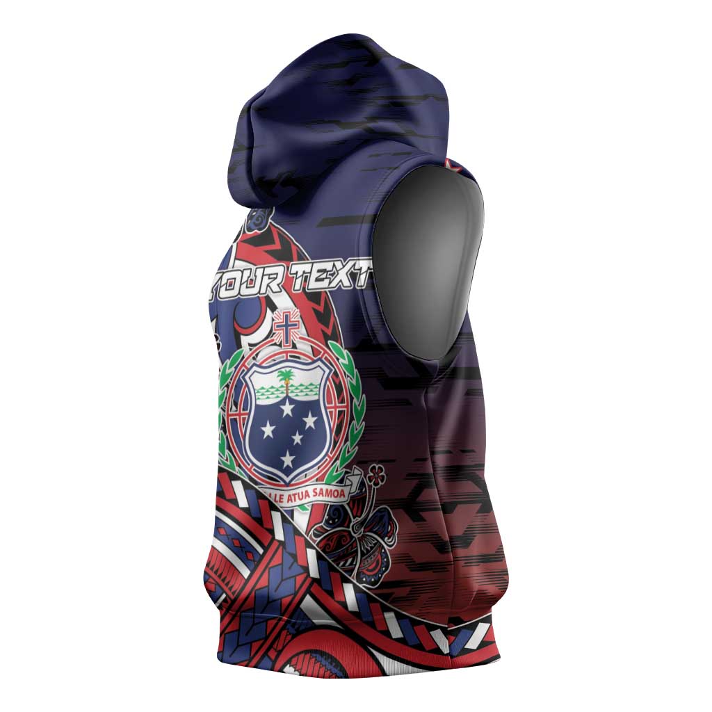 Personalised Samoa Wrestling Sleeveless Hoodie Polynesian Warrior Funny Style - Polynesian Pride