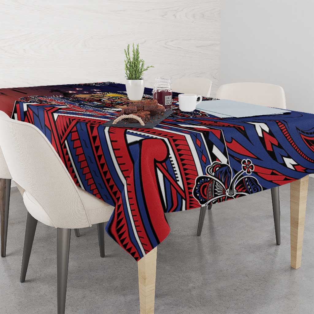 Samoa Wrestling Tablecloth Polynesian Warrior Funny Style - Polynesian Pride