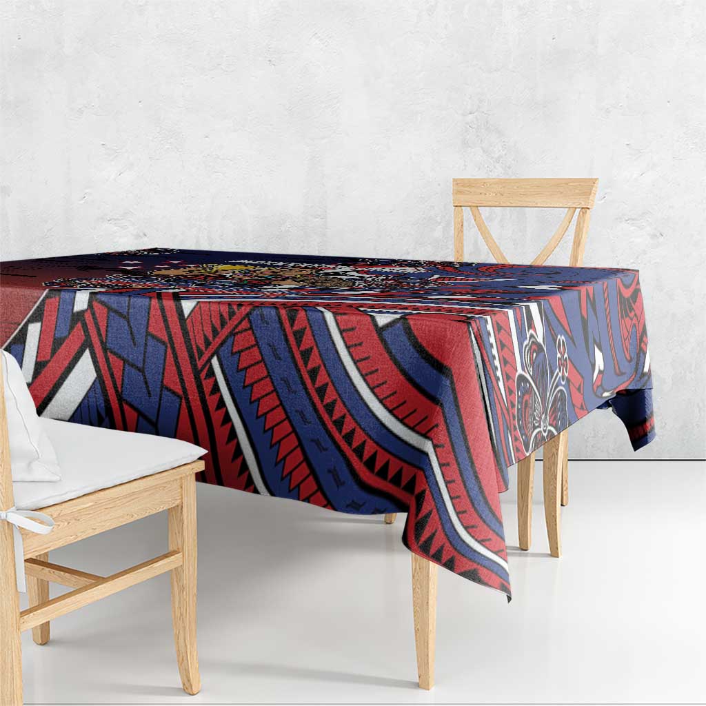 Samoa Wrestling Tablecloth Polynesian Warrior Funny Style - Polynesian Pride