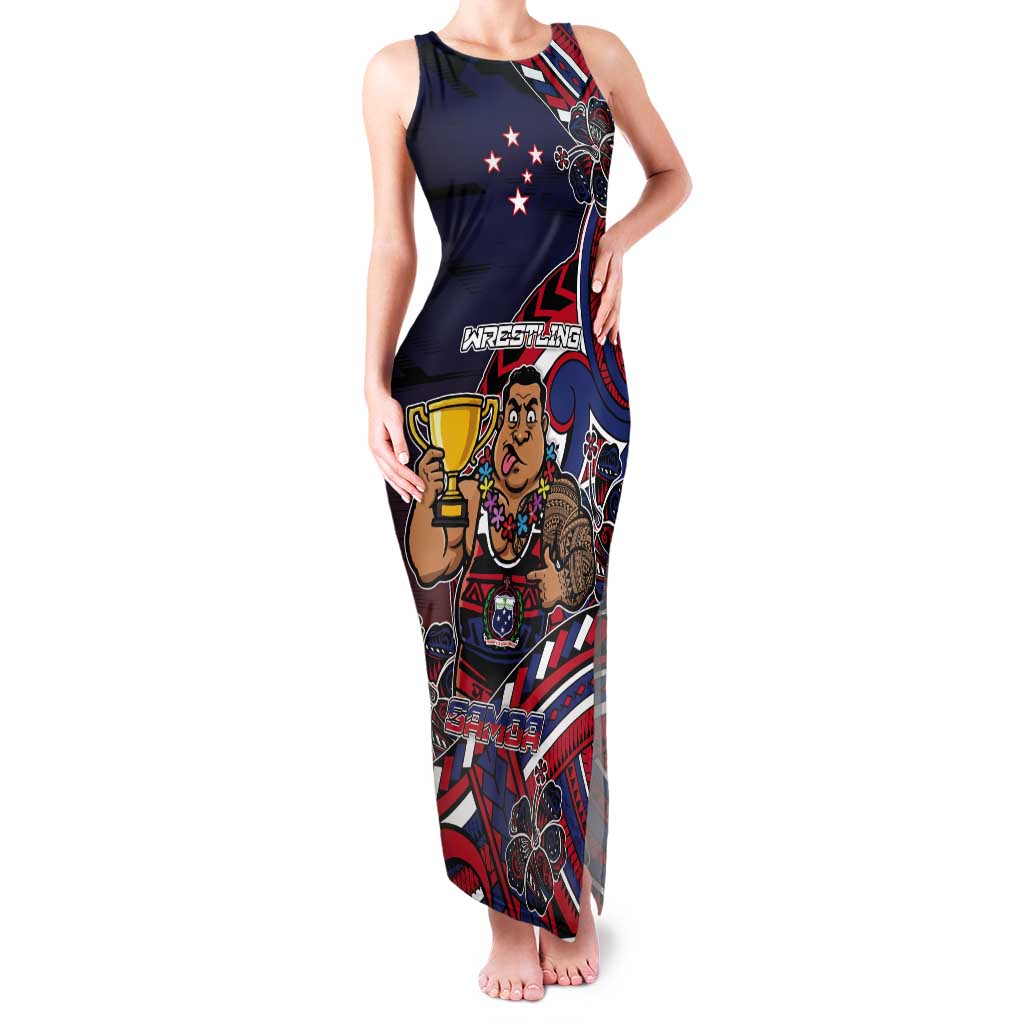 Personalised Samoa Wrestling Tank Maxi Dress Polynesian Warrior Funny Style - Polynesian Pride