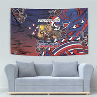 Samoa Wrestling Tapestry Polynesian Warrior Funny Style - Polynesian Pride