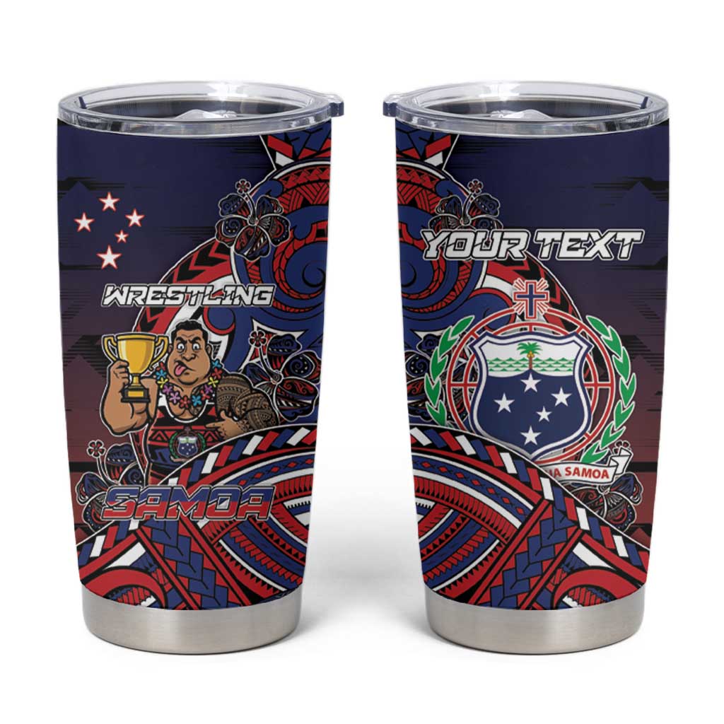 Personalised Samoa Wrestling Tumbler Cup Polynesian Warrior Funny Style - Polynesian Pride