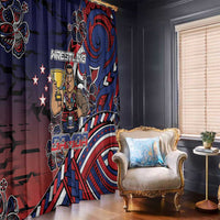Samoa Wrestling Window Curtain Polynesian Warrior Funny Style - Polynesian Pride