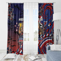Samoa Wrestling Window Curtain Polynesian Warrior Funny Style - Polynesian Pride