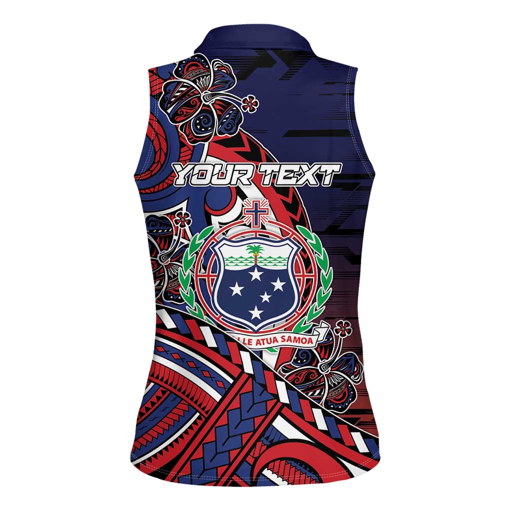 Personalised Samoa Wrestling Women Sleeveless Polo Shirt Polynesian Warrior Funny Style - Polynesian Pride