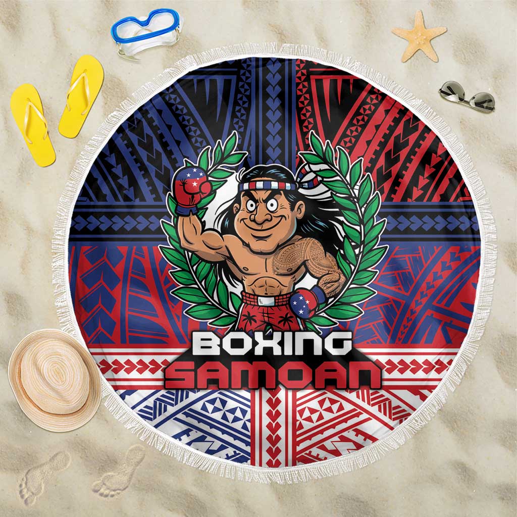 Samoa Boxing Beach Blanket Samoan Boxer Funny Style - Polynesian Pride