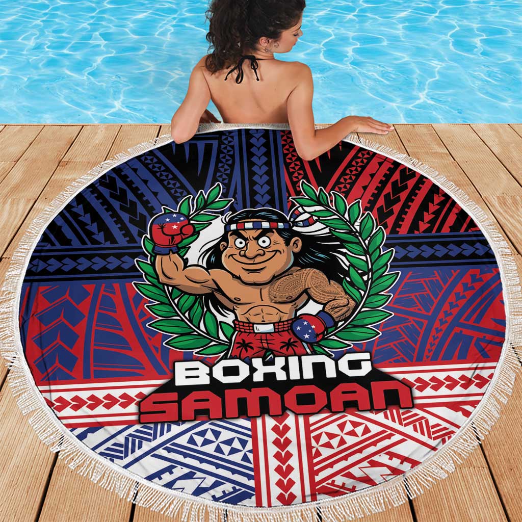 Samoa Boxing Beach Blanket Samoan Boxer Funny Style - Polynesian Pride