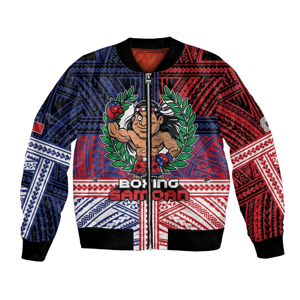 Personalised Samoa Boxing Bomber Jacket Samoan Boxer Funny Style DT05 Unisex Red - Polynesian Pride