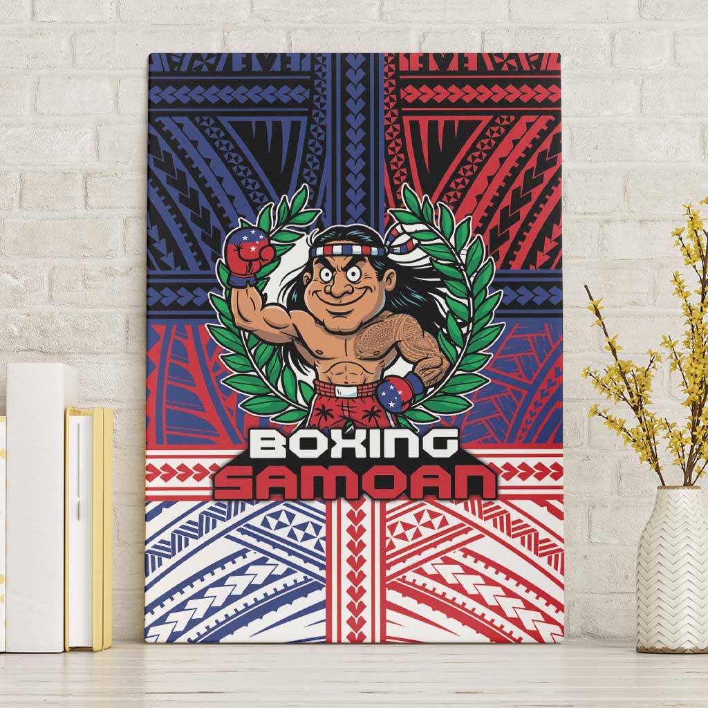 Samoa Boxing Canvas Wall Art Samoan Boxer Funny Style - Polynesian Pride