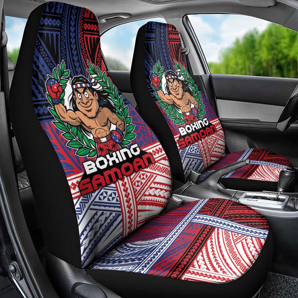 Samoa Boxing Car Seat Cover Samoan Boxer Funny Style - Polynesian Pride
