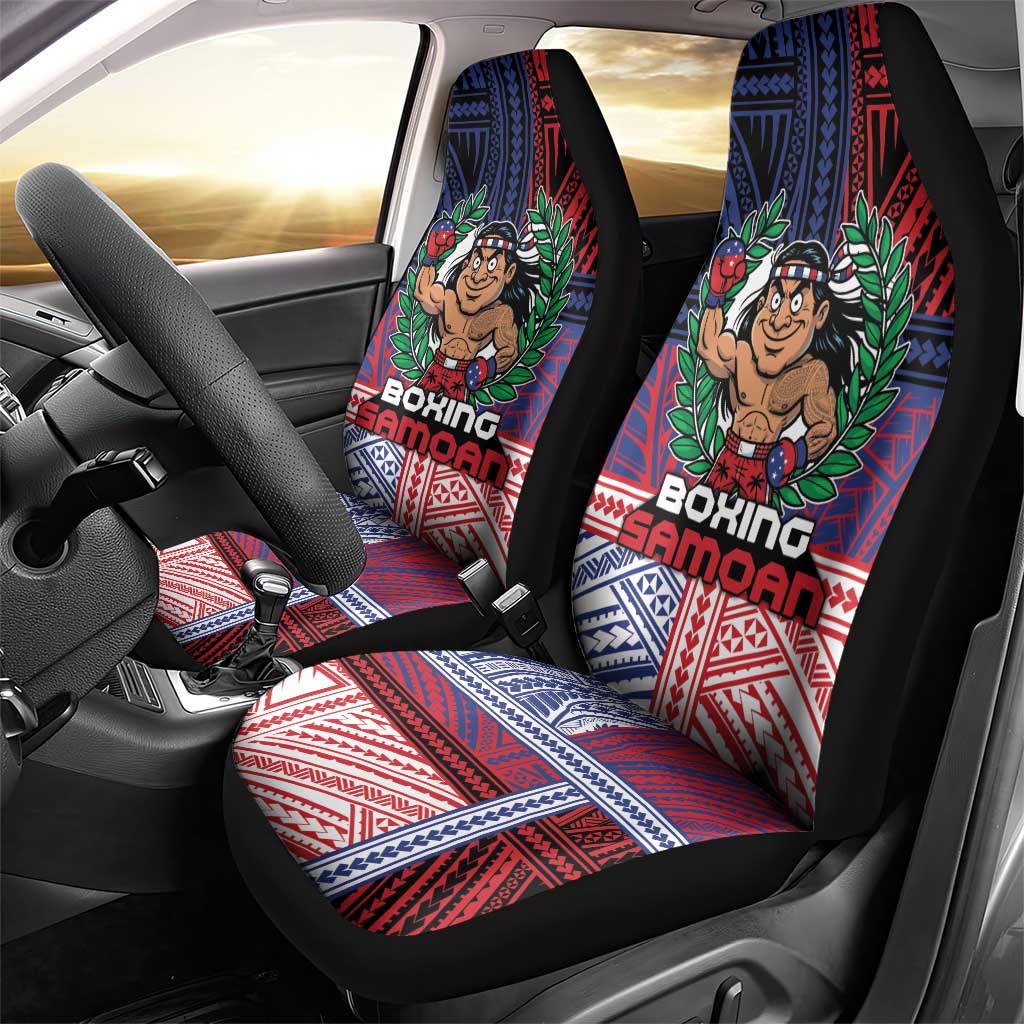 Samoa Boxing Car Seat Cover Samoan Boxer Funny Style - Polynesian Pride