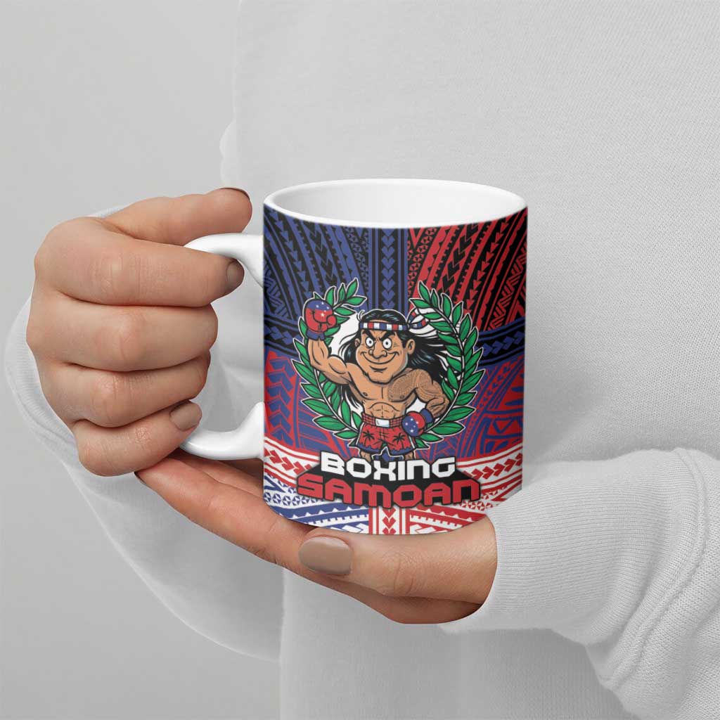 Personalised Samoa Boxing Ceramic Mug Samoan Boxer Funny Style - Polynesian Pride