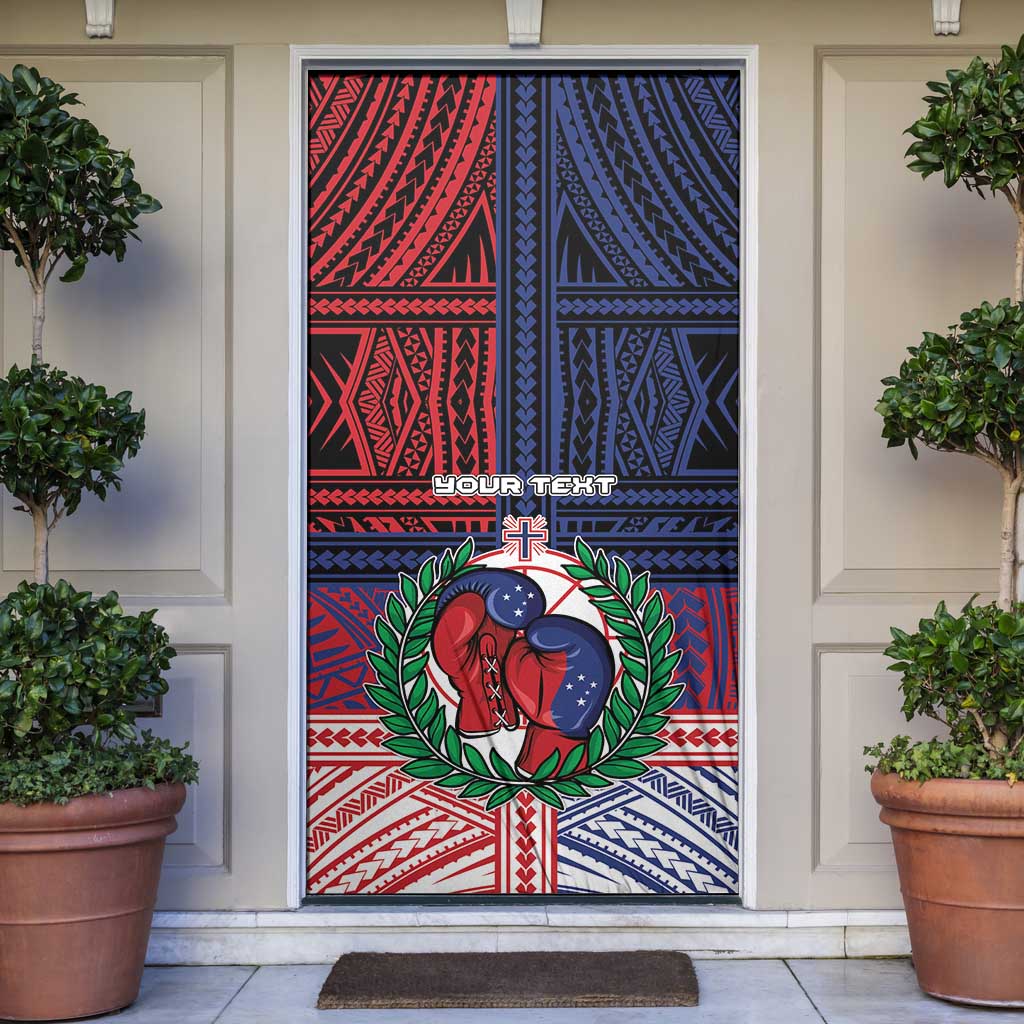 Personalised Samoa Boxing Door Cover Samoan Boxer Funny Style - Polynesian Pride