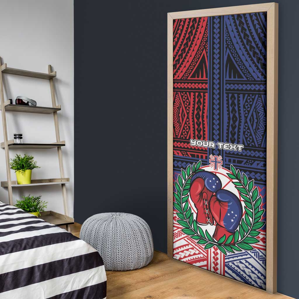 Personalised Samoa Boxing Door Cover Samoan Boxer Funny Style - Polynesian Pride