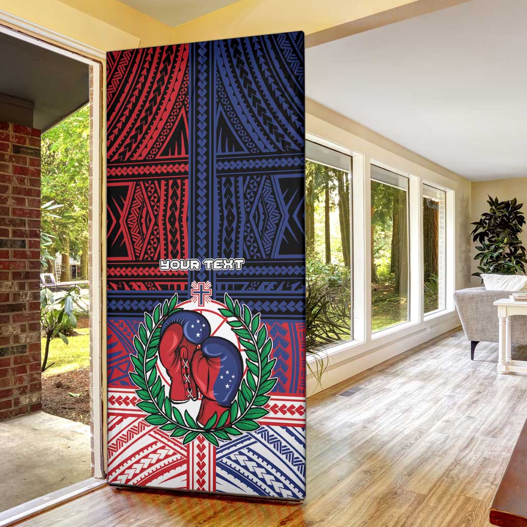 Personalised Samoa Boxing Door Cover Samoan Boxer Funny Style - Polynesian Pride