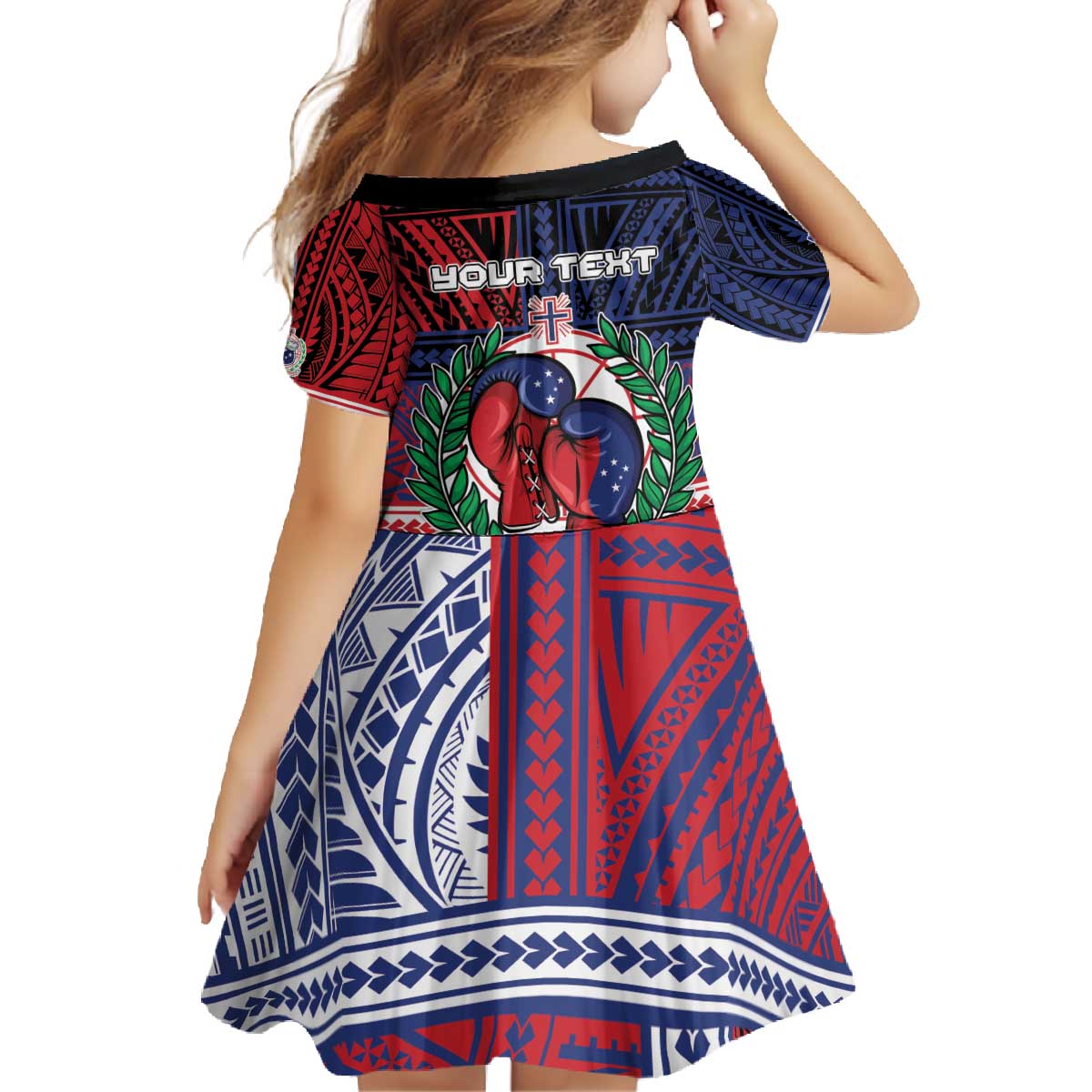 Personalised Samoa Boxing Family Matching Off The Shoulder Long Sleeve Dress and Hawaiian Shirt Samoan Boxer Funny Style DT05 - Polynesian Pride