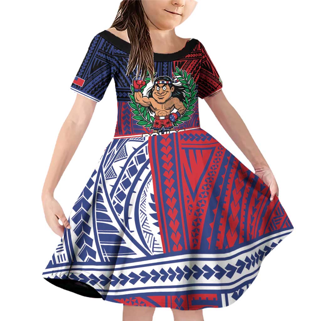 Personalised Samoa Boxing Family Matching Off Shoulder Short Dress and Hawaiian Shirt Samoan Boxer Funny Style - Polynesian Pride