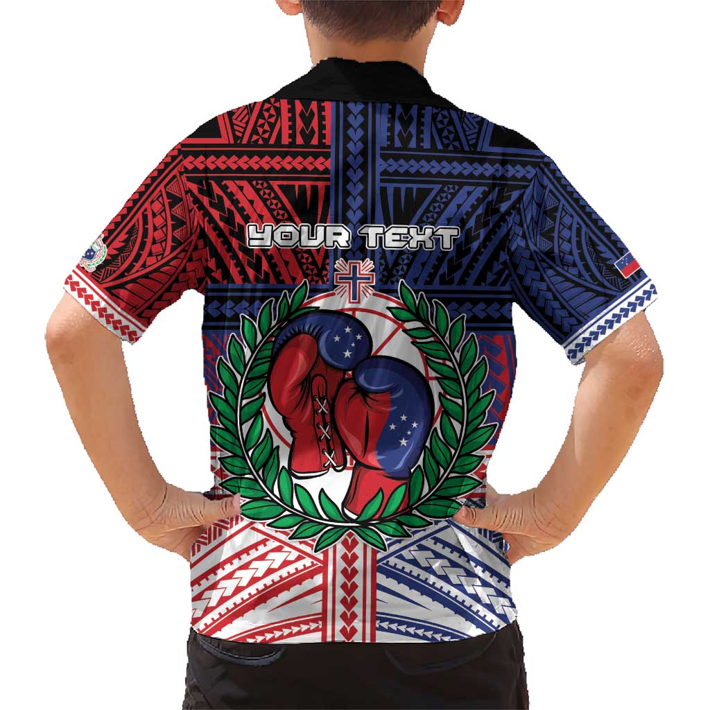 Personalised Samoa Boxing Family Matching Short Sleeve Bodycon Dress and Hawaiian Shirt Samoan Boxer Funny Style - Polynesian Pride