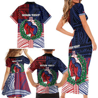 Personalised Samoa Boxing Family Matching Short Sleeve Bodycon Dress and Hawaiian Shirt Samoan Boxer Funny Style - Polynesian Pride