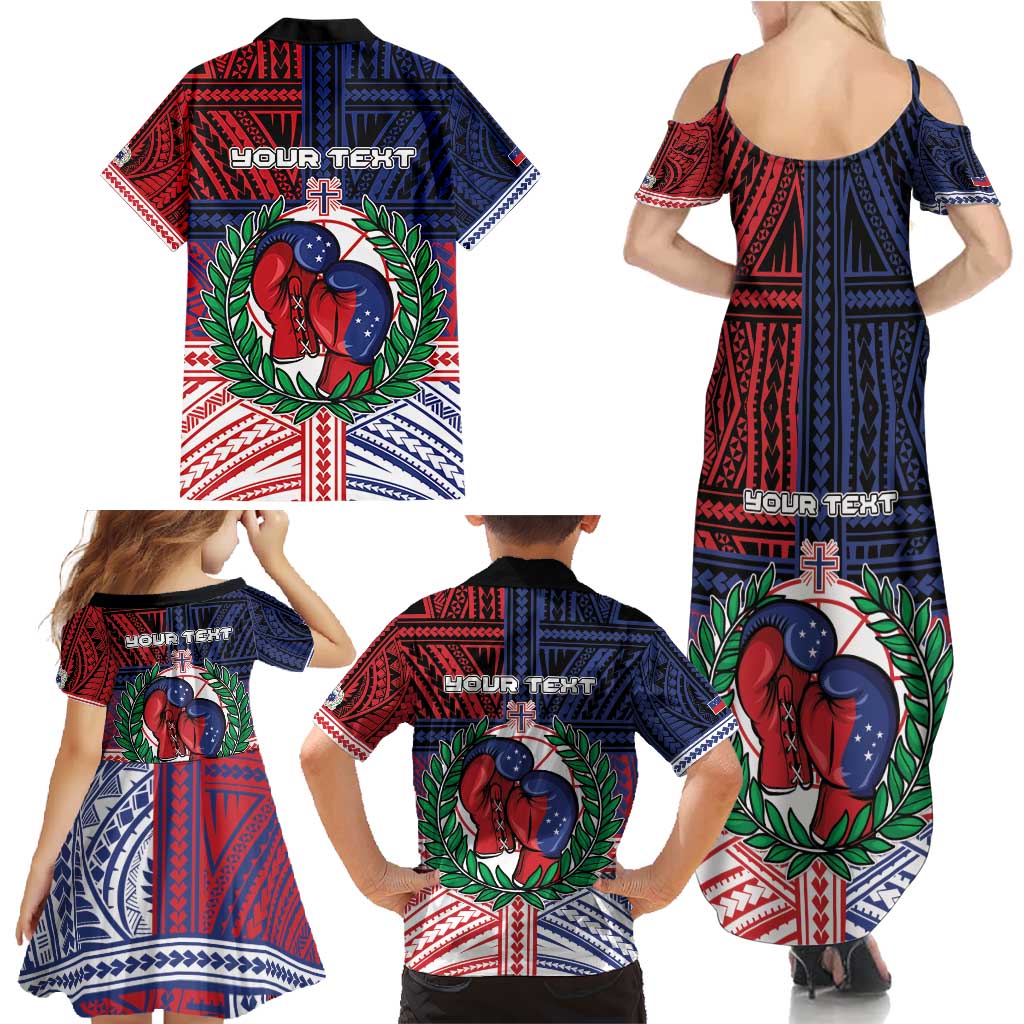 Personalised Samoa Boxing Family Matching Summer Maxi Dress and Hawaiian Shirt Samoan Boxer Funny Style - Polynesian Pride