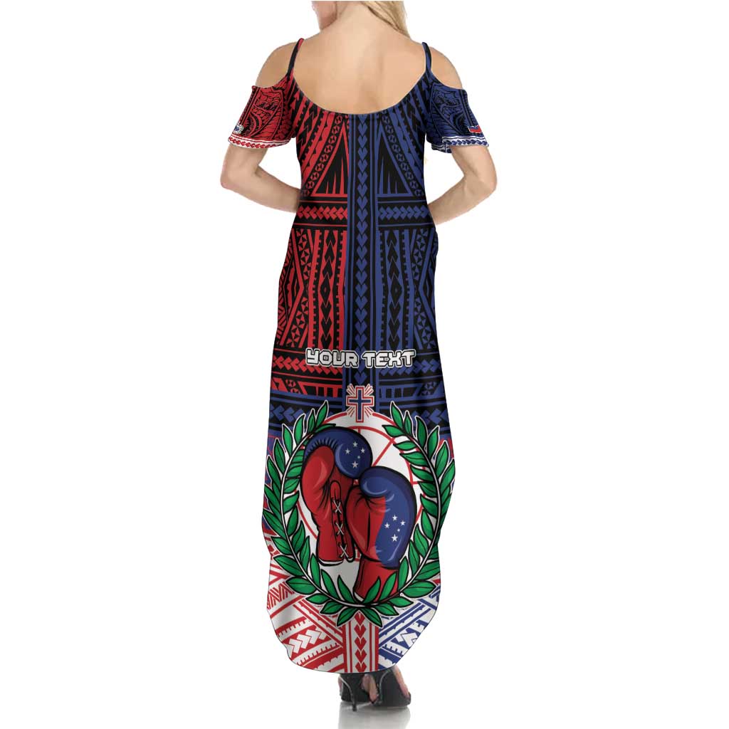 Personalised Samoa Boxing Family Matching Summer Maxi Dress and Hawaiian Shirt Samoan Boxer Funny Style - Polynesian Pride