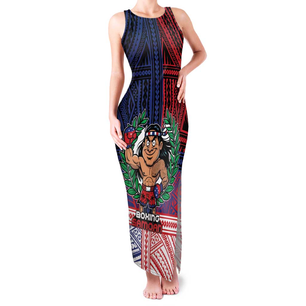 Personalised Samoa Boxing Family Matching Tank Maxi Dress and Hawaiian Shirt Samoan Boxer Funny Style - Polynesian Pride