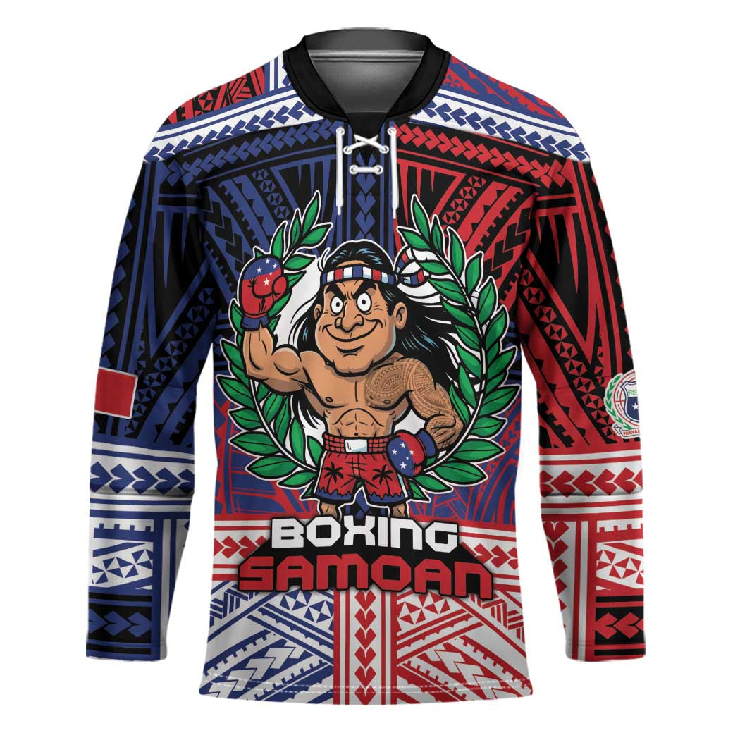 Personalised Samoa Boxing Hockey Jersey Samoan Boxer Funny Style DT05 Unisex Red - Polynesian Pride