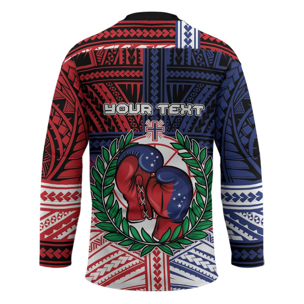Personalised Samoa Boxing Hockey Jersey Samoan Boxer Funny Style - Polynesian Pride