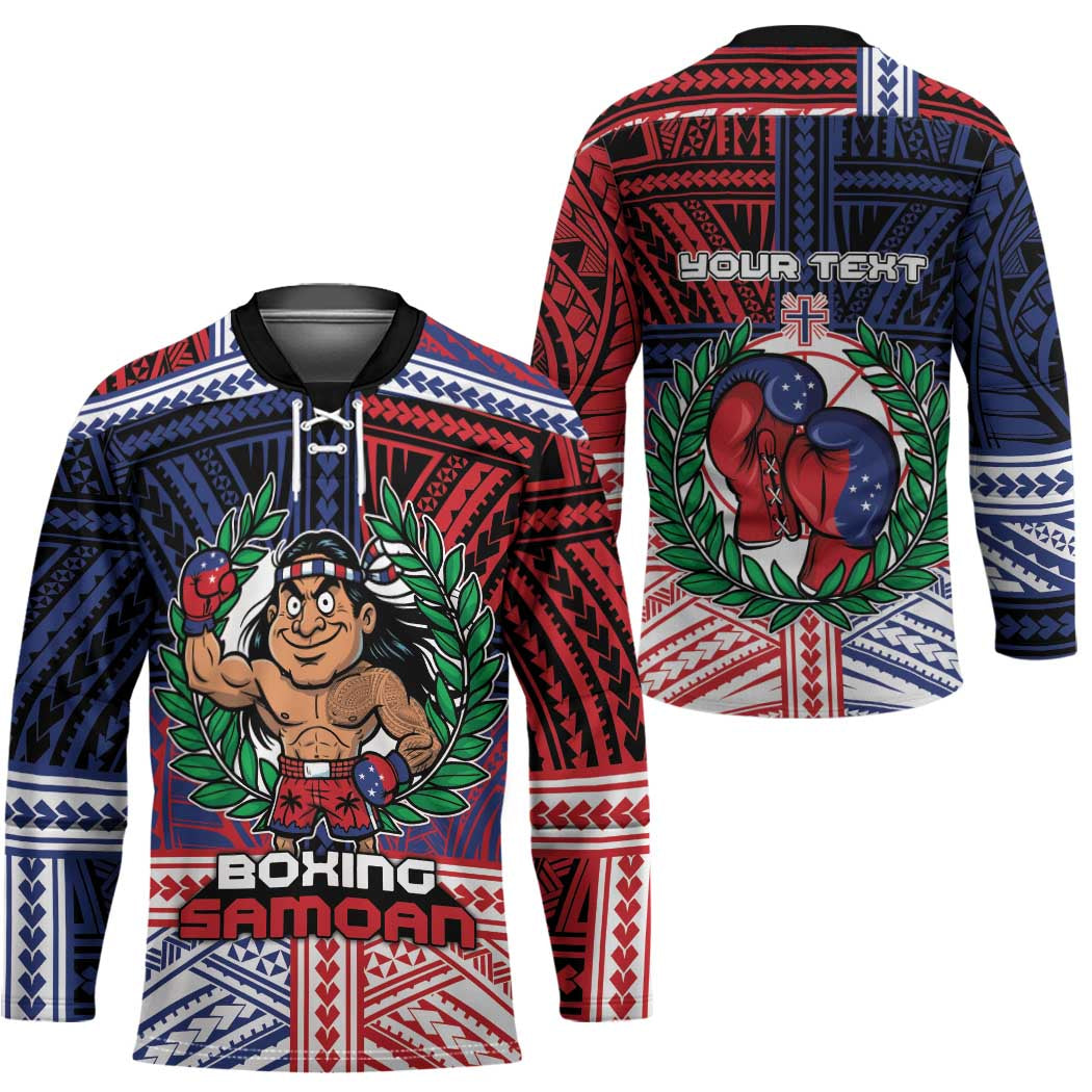 Personalised Samoa Boxing Hockey Jersey Samoan Boxer Funny Style - Polynesian Pride