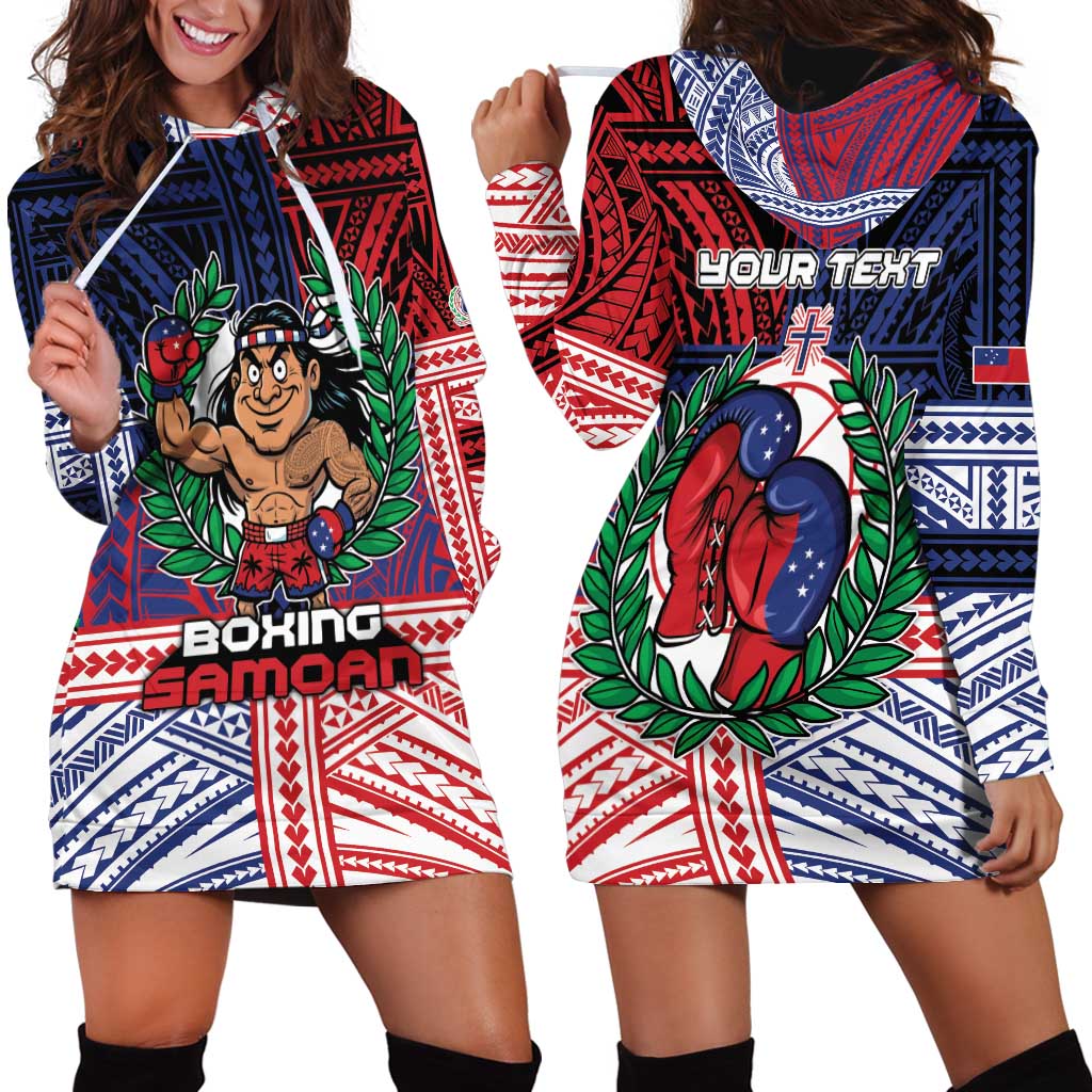 Personalised Samoa Boxing Hoodie Dress Samoan Boxer Funny Style - Polynesian Pride