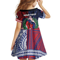 Personalised Samoa Boxing Kid Short Sleeve Dress Samoan Boxer Funny Style - Polynesian Pride